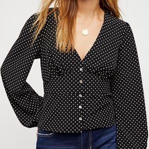 NWOT Free People Love Street Top Button Blouse XS